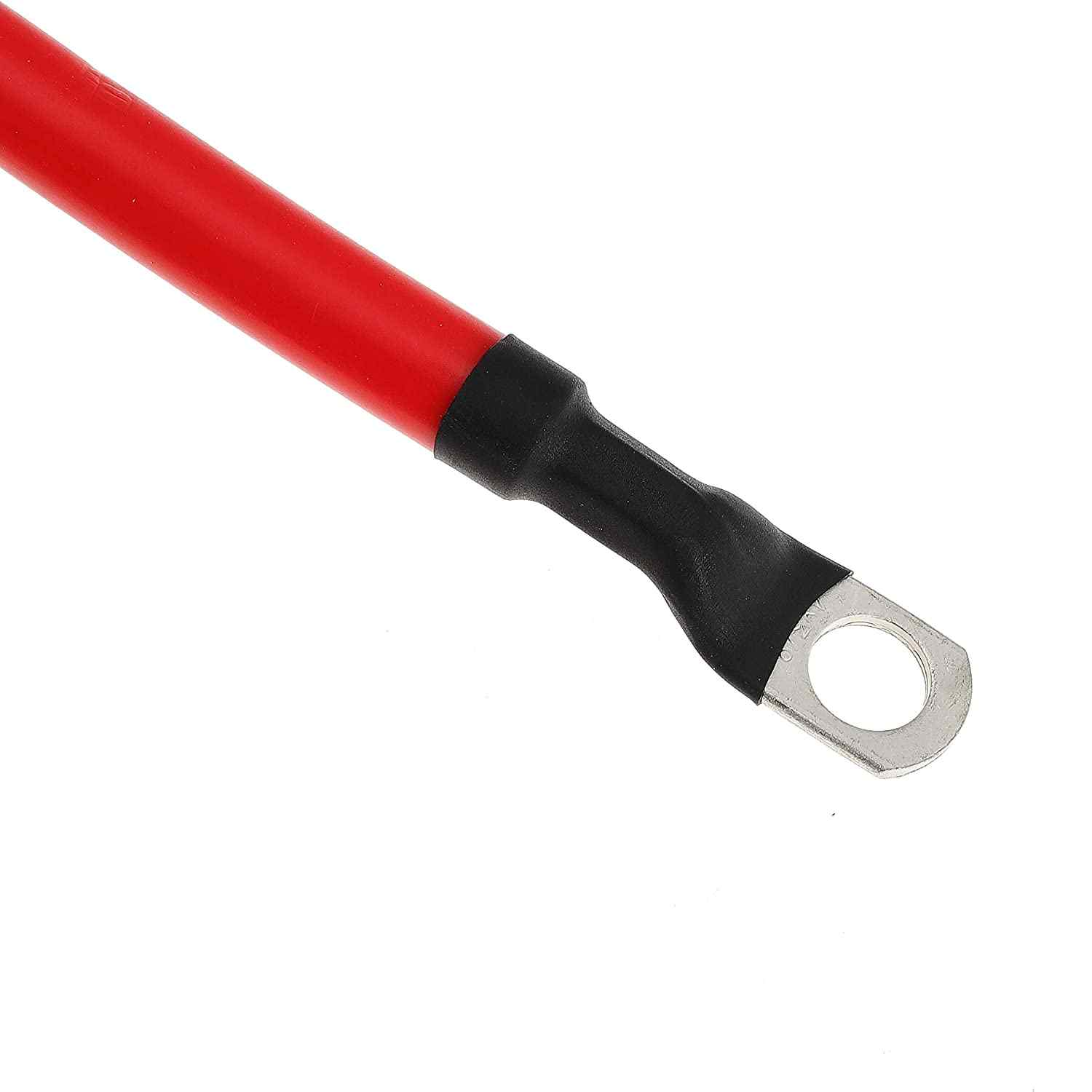 2 Piezas Cables Bateria Coche 30cm,Conector de Batería 100A 600V, 10AWG  Cable Bateria Rojo y Negro de Inversor con Terminales de Anillo de Alambre  de