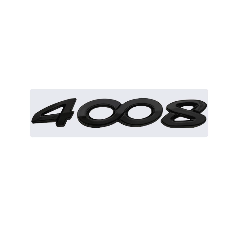 Emblema 4008 adhesivo para maletero compatible con Peugeot negro