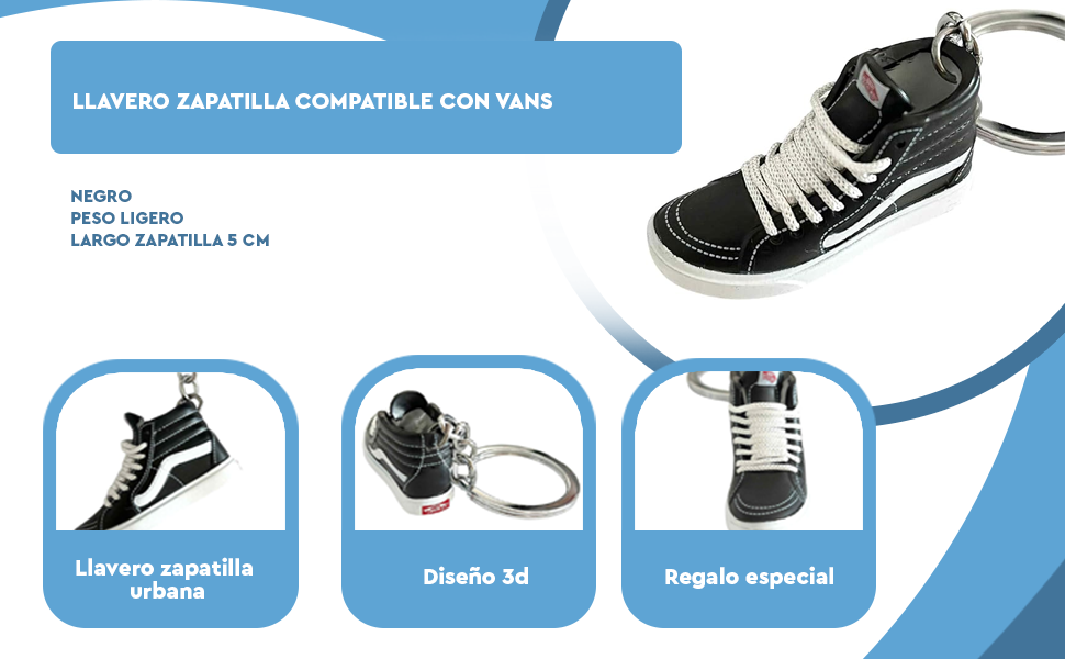 Banner - Llavero Zapatilla alta Casual Negra y blanca