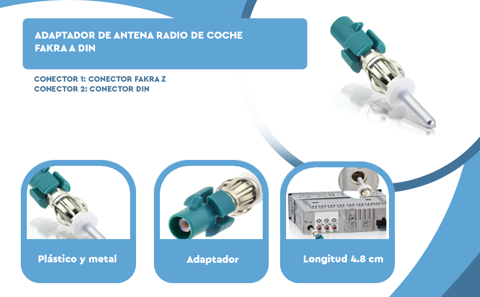 Adaptador de Antena para Coche Fakra a DIN - Mejora la Radio de tu Vehículo