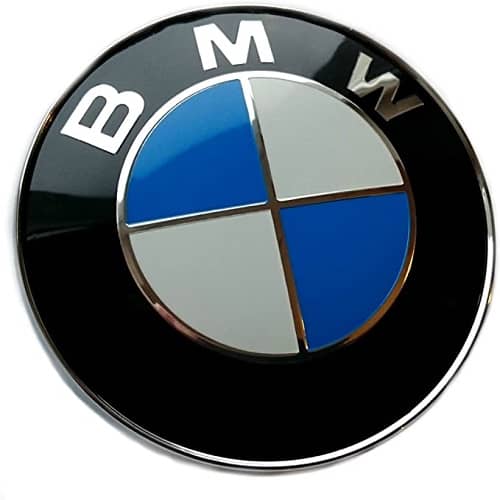 Emblema BMW 82 MM 2 Pines autoadhesivo Blanco/Negro (para capó