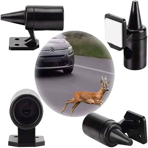 Silbato de seguridad Ultra sónico para coche, 2 piezas, alerta de ciervo,  montaje en rejilla, alarma de sonido, color negro - AliExpress