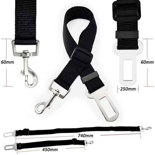 Cinturon de seguridad para perros 75 cm negro