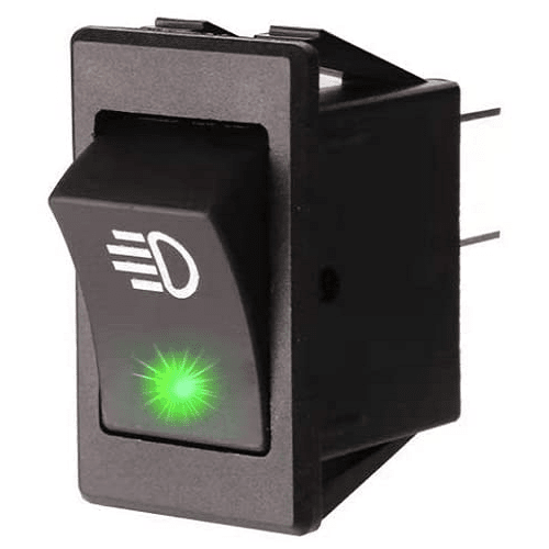 Interruptor basculante Luz Antiniebla DPST ON/OFF 4 pin 35A luz verde