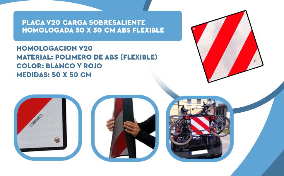 Placa V20 homologada ABS flexible